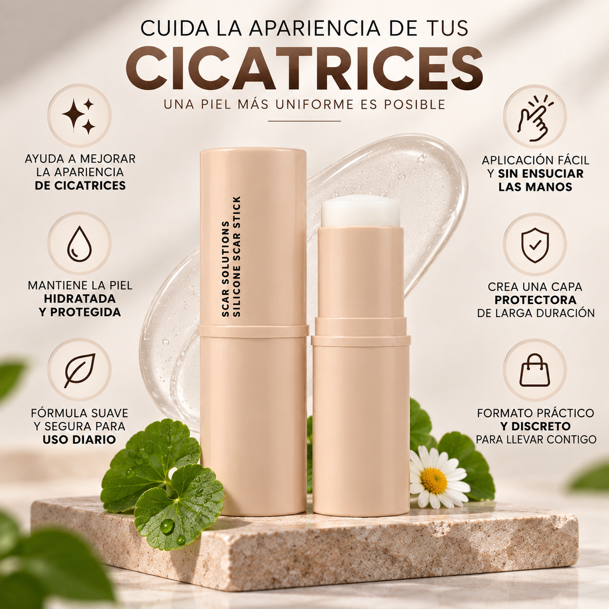 Barra de silicona para el cuidado de cicatrices✨