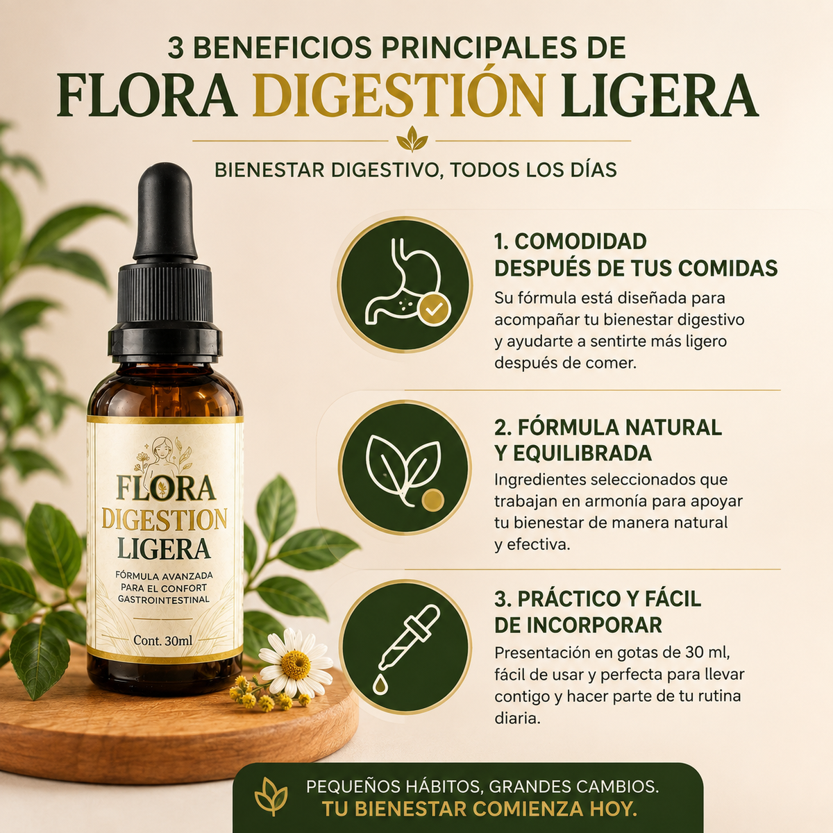 Flora Digestión Ligera Siéntete más ligero después de cada comida.