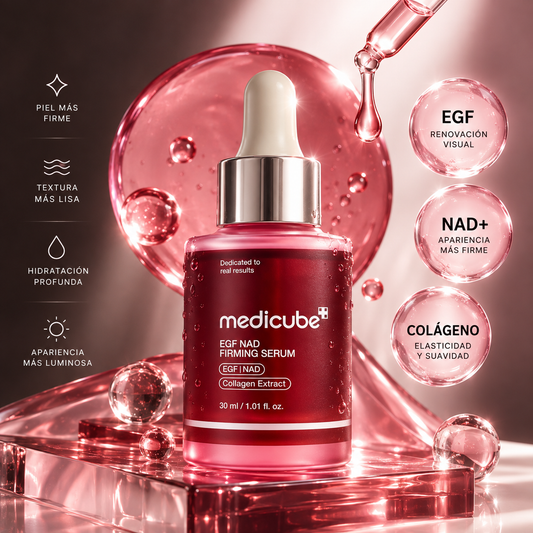 ✨ Medicube EGF NAD Firming Serum: Dale a tu piel una apariencia más firme, hidratada y renovada.